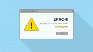 How to fix unexpected store exception error in windows?